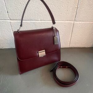Rare Coach 6701 Bridle Top Handle Kelly Bag, Burgundy, Good Vintage Condition